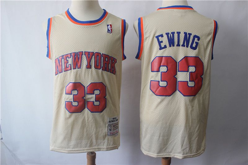 Men New York Knicks #33 Ewing Gream Retro Limited Edition NBA Jerseys